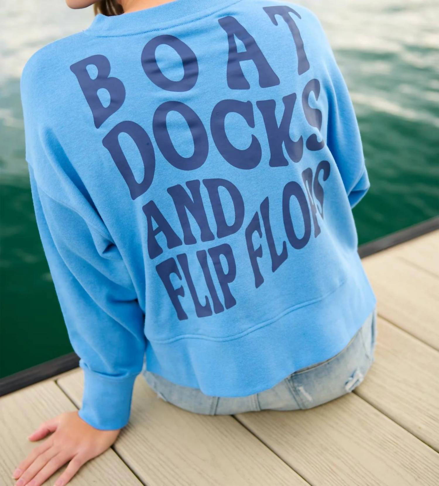Shiraleah - Boat Docks And Flip Flops Relaxed Sweatshirt