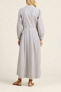 TROVATA Emmelie Dress in navy stripe - women's dress - alternate view