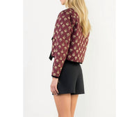 Thml - Velvet Bow Floral Quilted Jacket