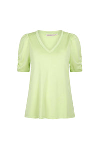 Esqualo - Puff Sleeve V Neck Modal Tee