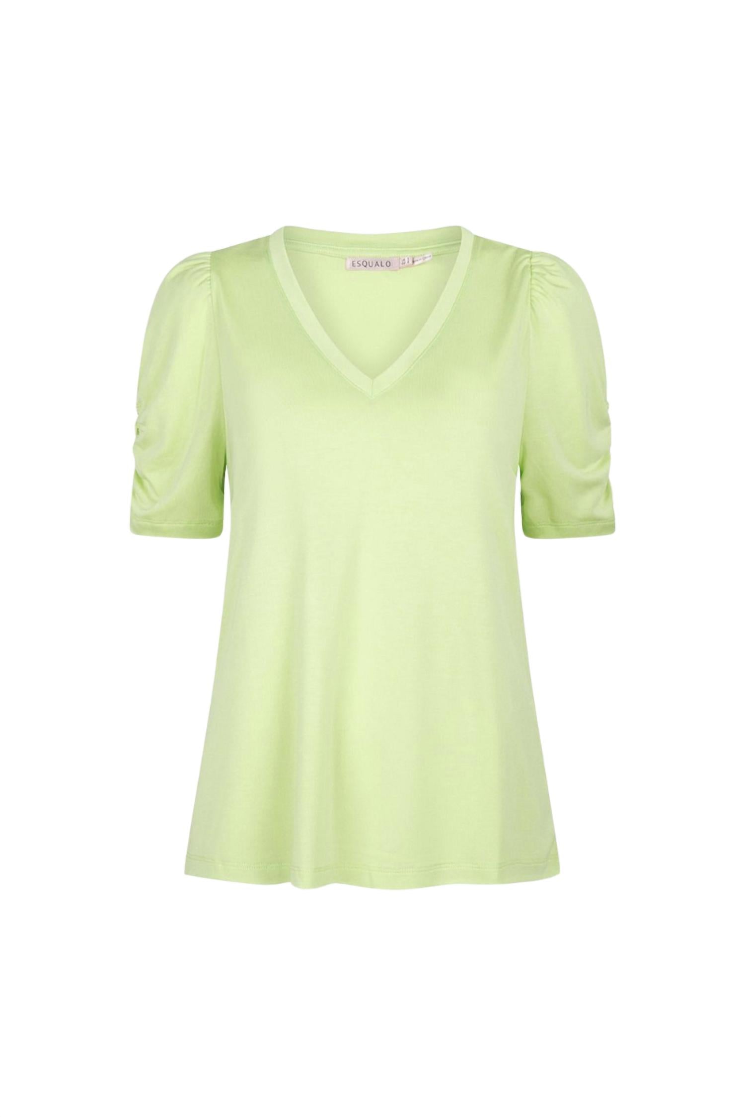 Esqualo - Puff Sleeve V Neck Modal Tee