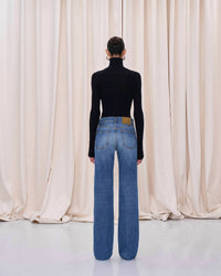 Haikure Star Denim Jean in authentic dark wash - women's jeans - detail view