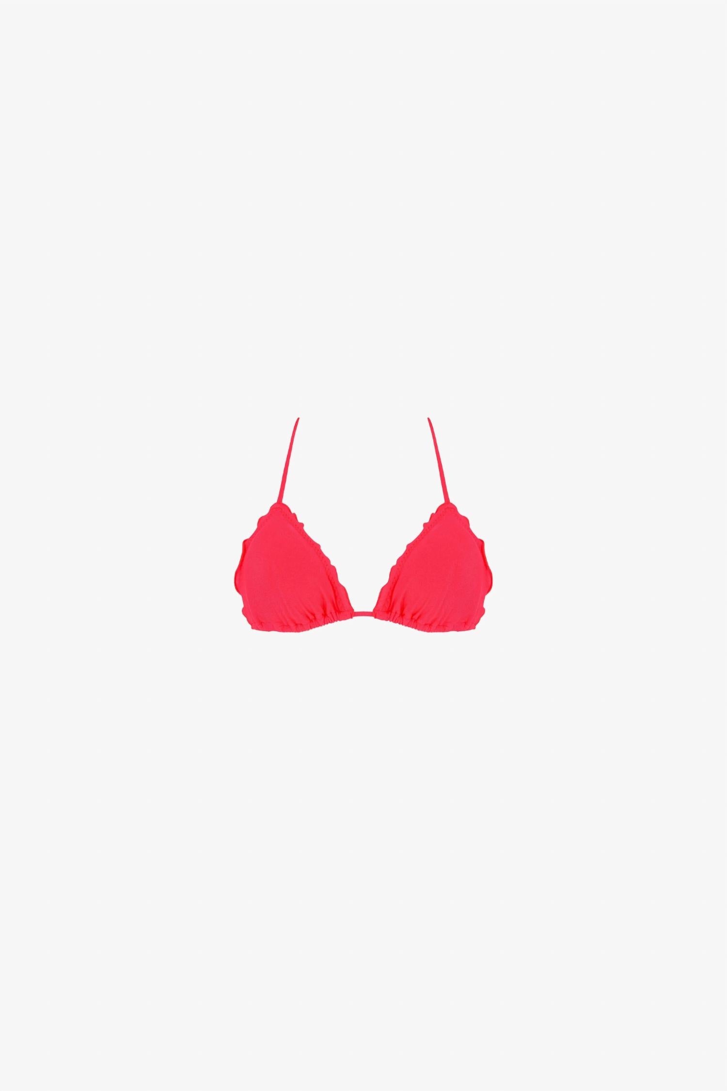Luli Fama Cosita Buena Wavey Triangle Bikini Top in bombshell red - women's swimwear - alternate view