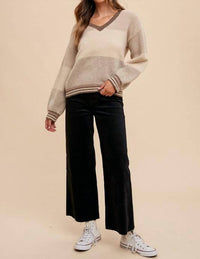 Anniewear - Color Block Sweater Top