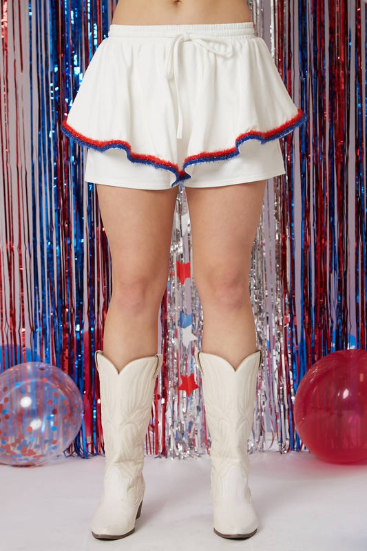 Fantastic Fawn - Glitter Yarn Hem Skort