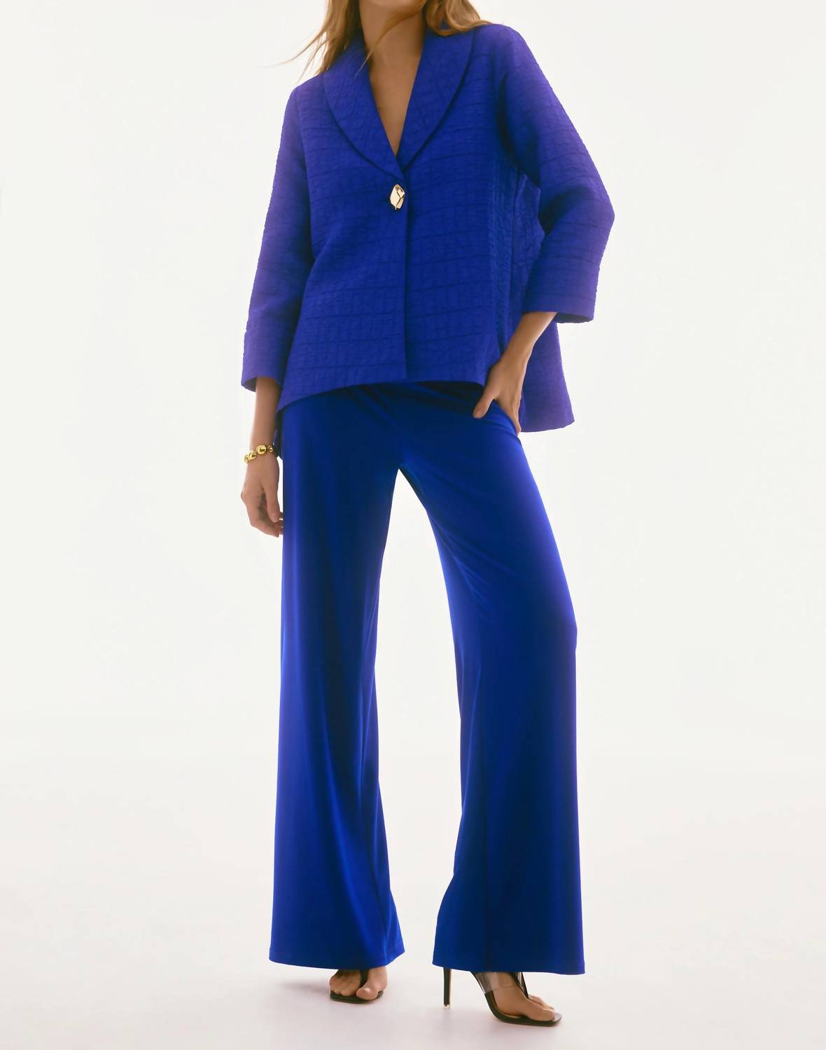 Joseph Ribkoff Signature Wide Leg Pants in blue sapphire - women's pants - alternate view