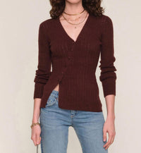 heartloom Lovett Sweater Top - Plus in chocolate - women's sweater