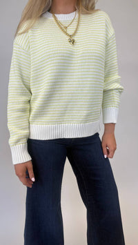 PISTOLA Aura Relaxed Crew Neck Sweater Top in limeade - women's sweater