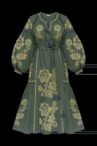 Annabo - Elysian Garden Linen Midi Dress