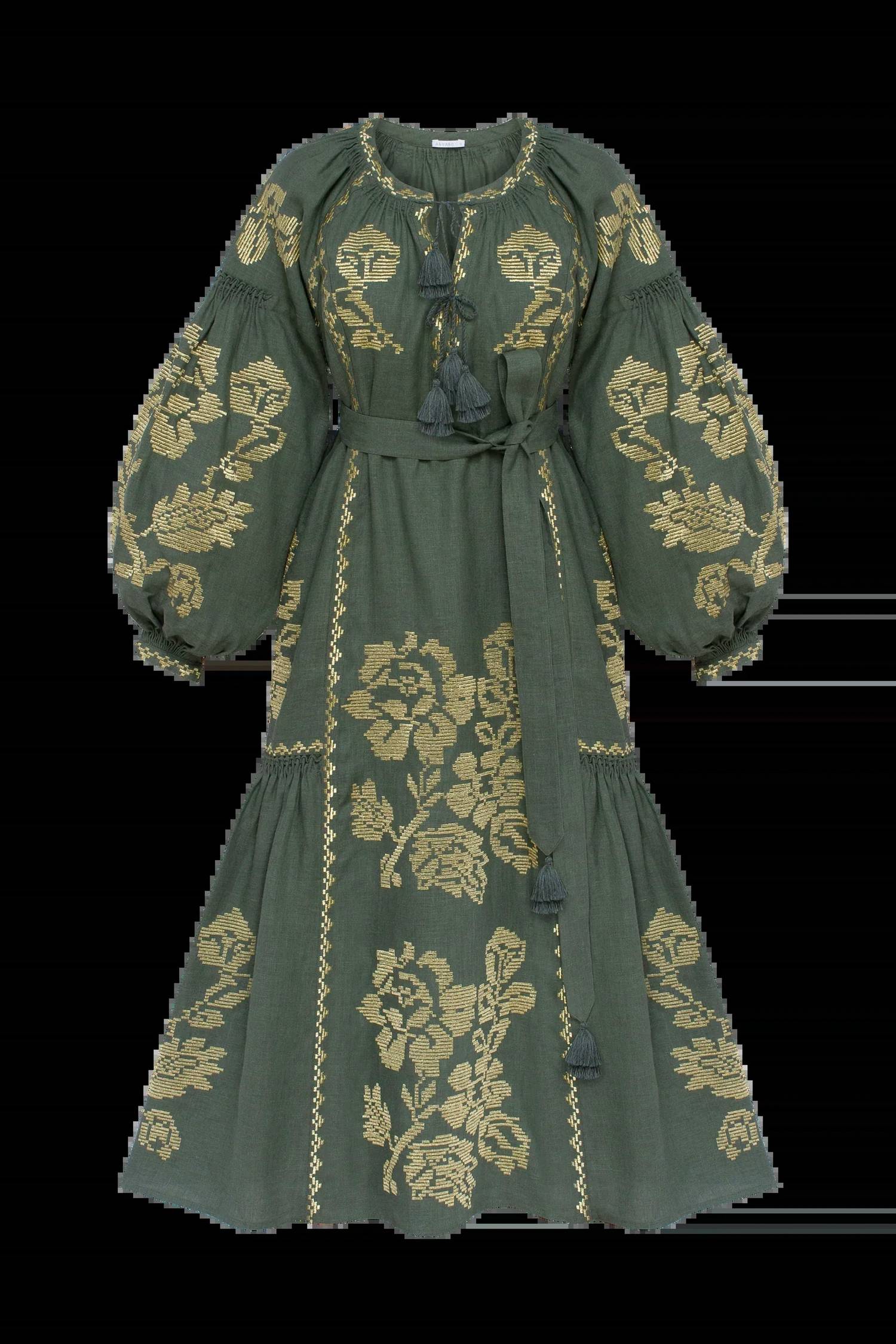Annabo - Elysian Garden Linen Midi Dress