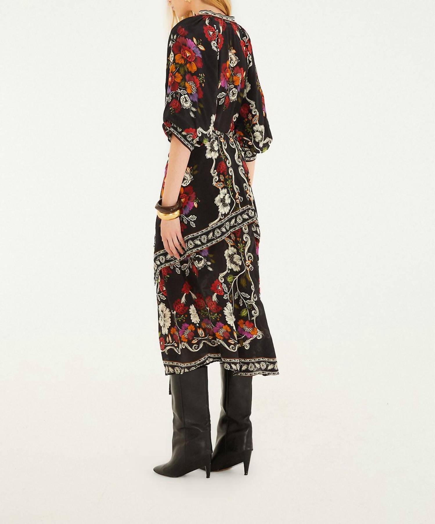 Farm Rio - Rococo Flowers Belted Midi Dress