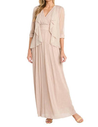 R&M Richards - Shimmer Long Two-piece Jacket Dress