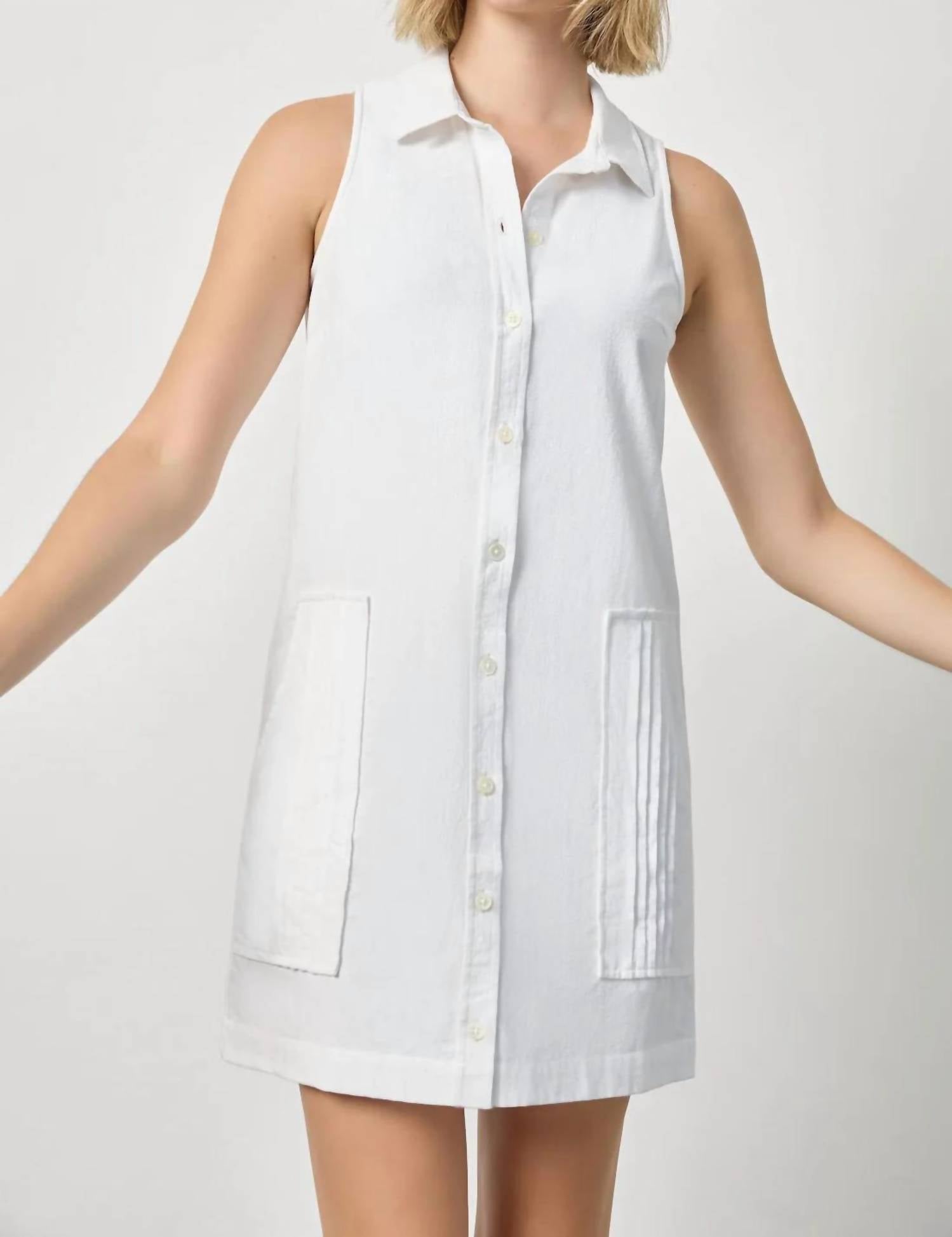 Lilla P - Sleeveless Pleat Pocket Dress