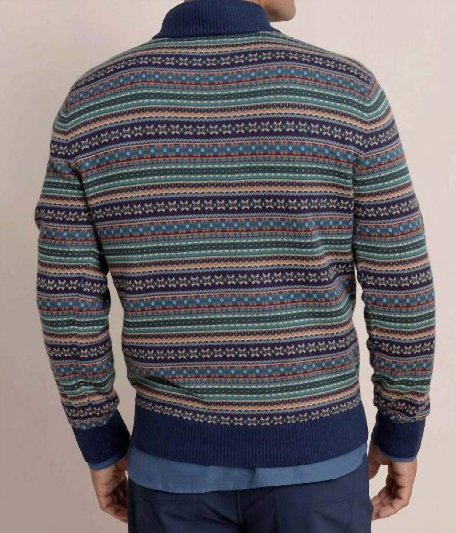 Southern Tide - Fair Isle Heather Quarter Zip Sweater