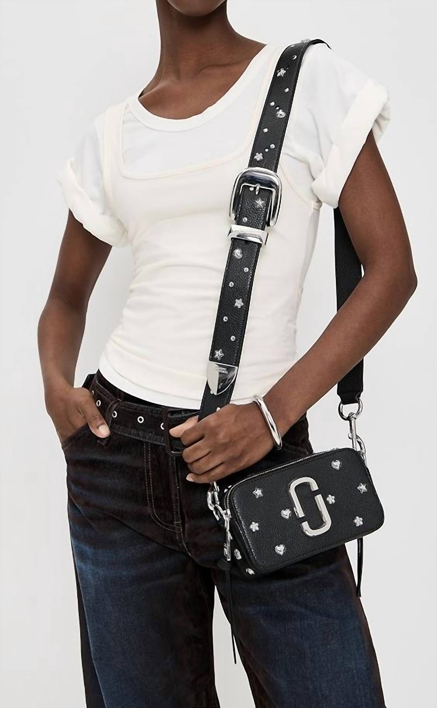 Marc Jacobs - Women's The Mini Icon Studs Snapshot Bag