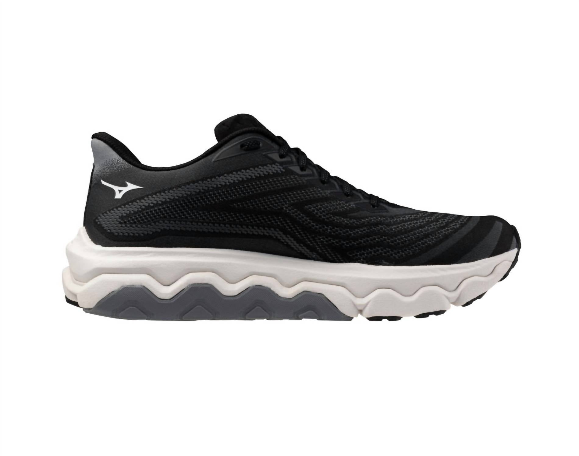 MIZUNO Men's Wave Horizon 8 Shoe in black white 2 - men's sneaker - alternate view