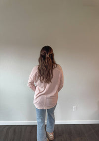 Blue B Rosey Long Sleeve Top in pink - women's long sleeve top - detail view