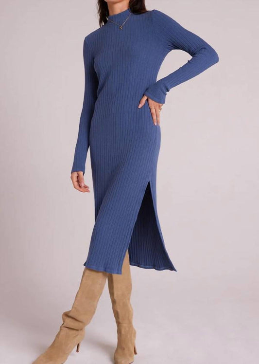 Mock Neck Midi Knit Dress