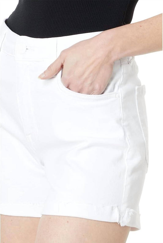 Kut From The Kloth - High Rise Roll-cuff Denim Shorts