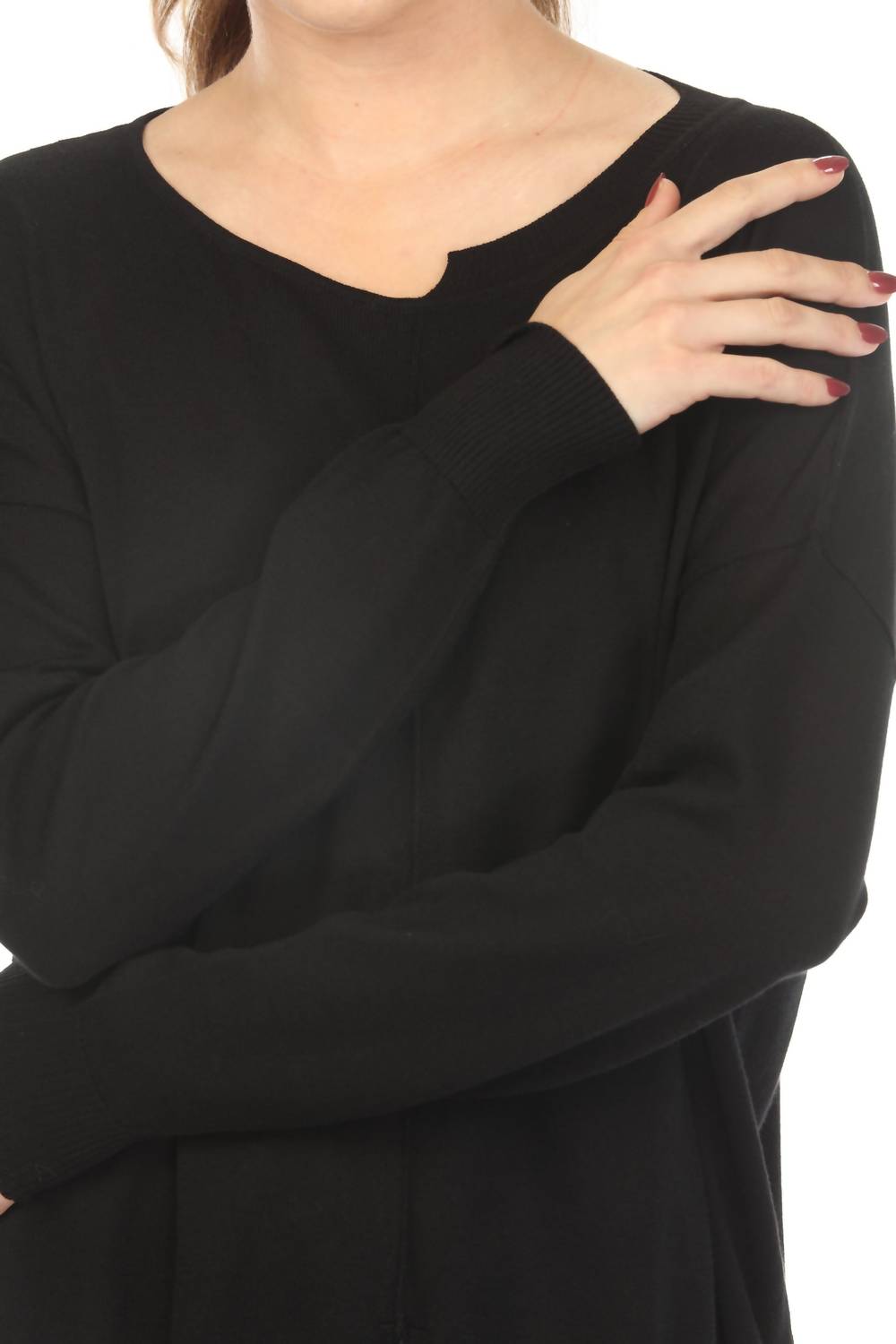 Planet By Lauren G. - Cut-out Boatneck Sweater