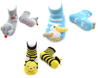 Liventi Inc. Kids Boogie Toe Rattle Socks - Set Of 3 in baby pelican mouse bumblebee - kids' accessory