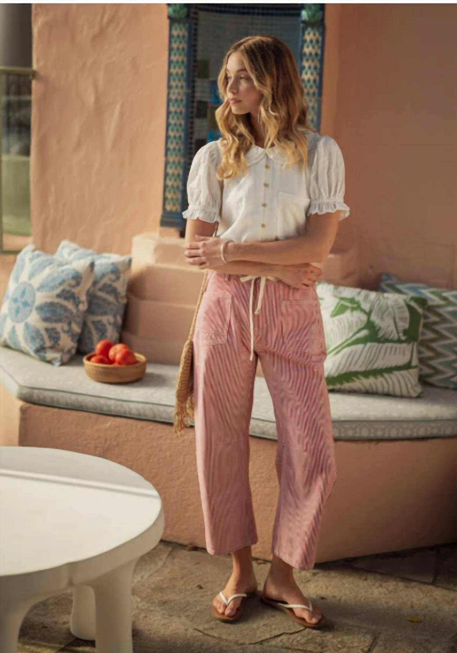 Jodifl - Peter Pan Collared Button Down Top
