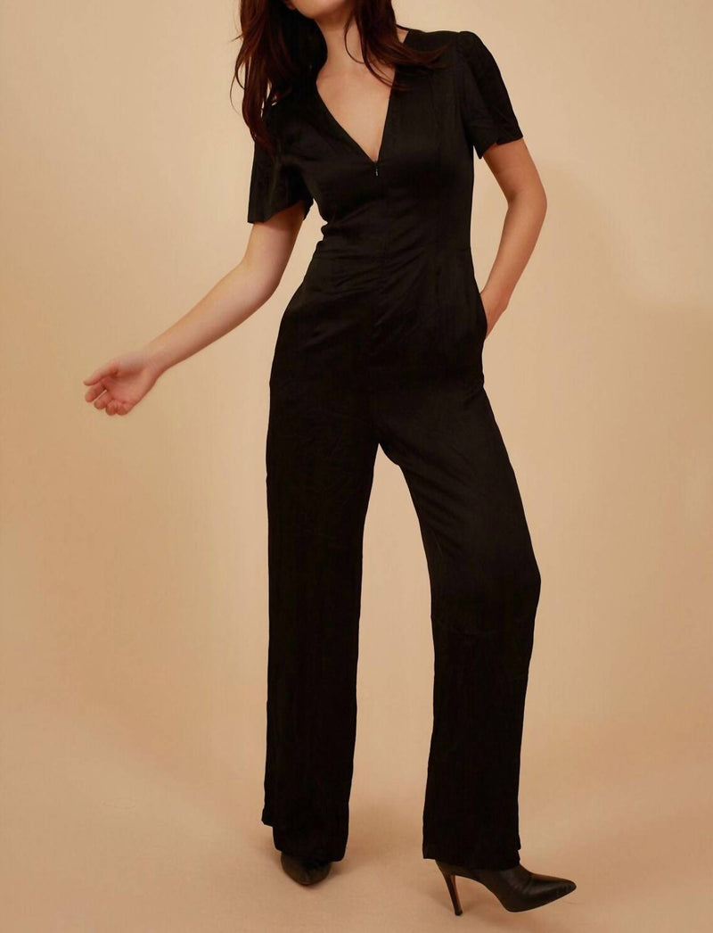 Traffic People Silkwood Corrie Jumpsuit in black - women's pants