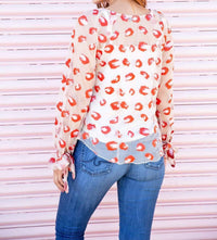 Eva Franco - Cheetah Mash Embroidered Top