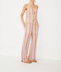 Suncoo - Jungle Stripe Wide Leg Pants