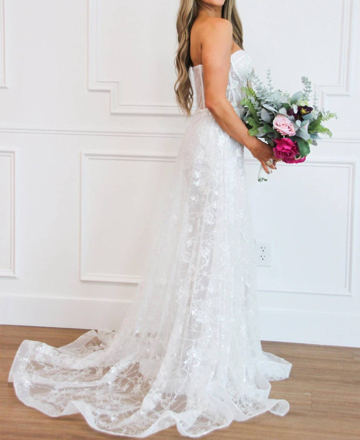 Cinderella Divine - Sealed With A Kiss Bustier Cape Wedding Dress
