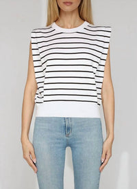 Metric Knits - Sleeveless Stripe Sweater