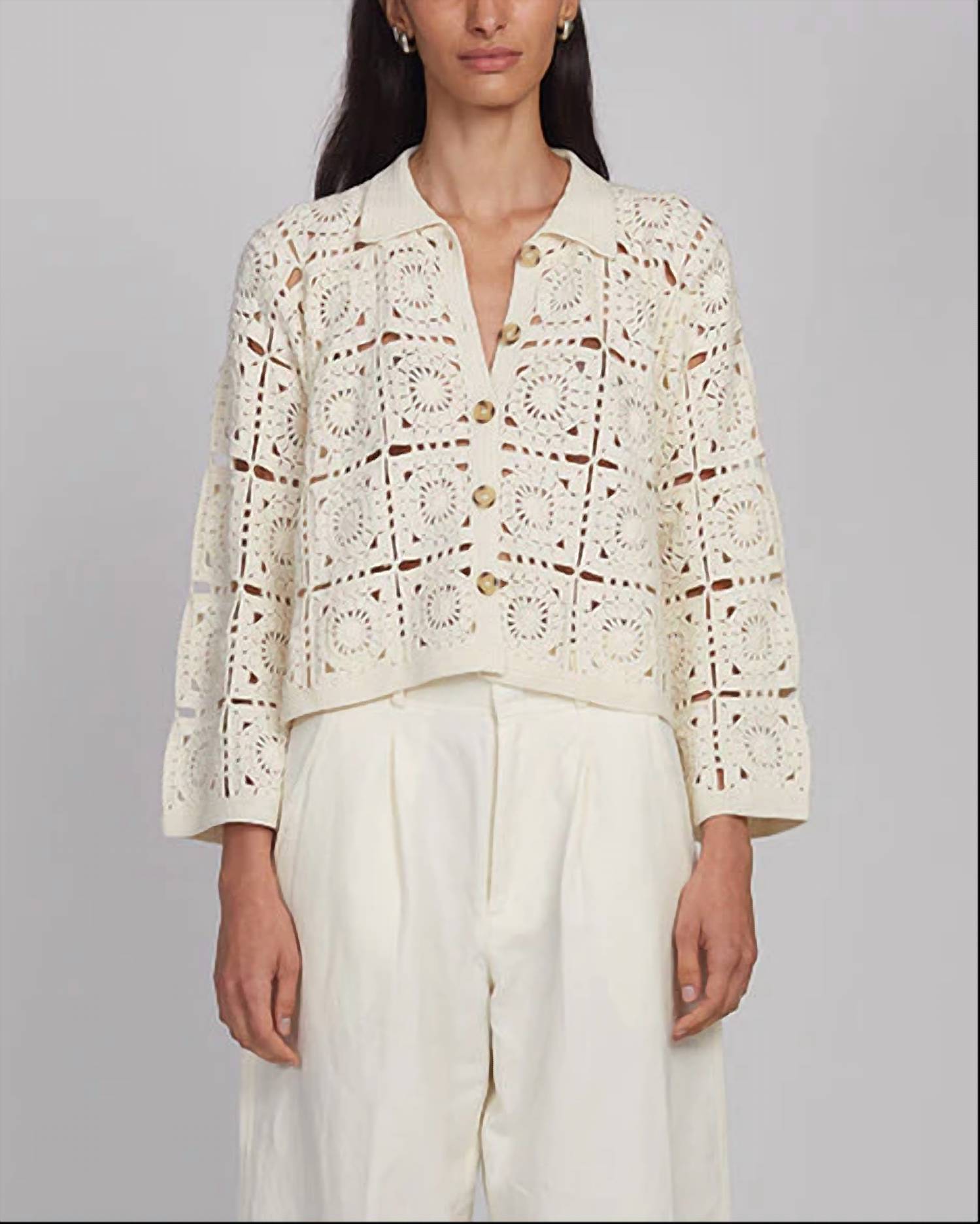Eleven Six - Tasha Crop Crochet Jacket