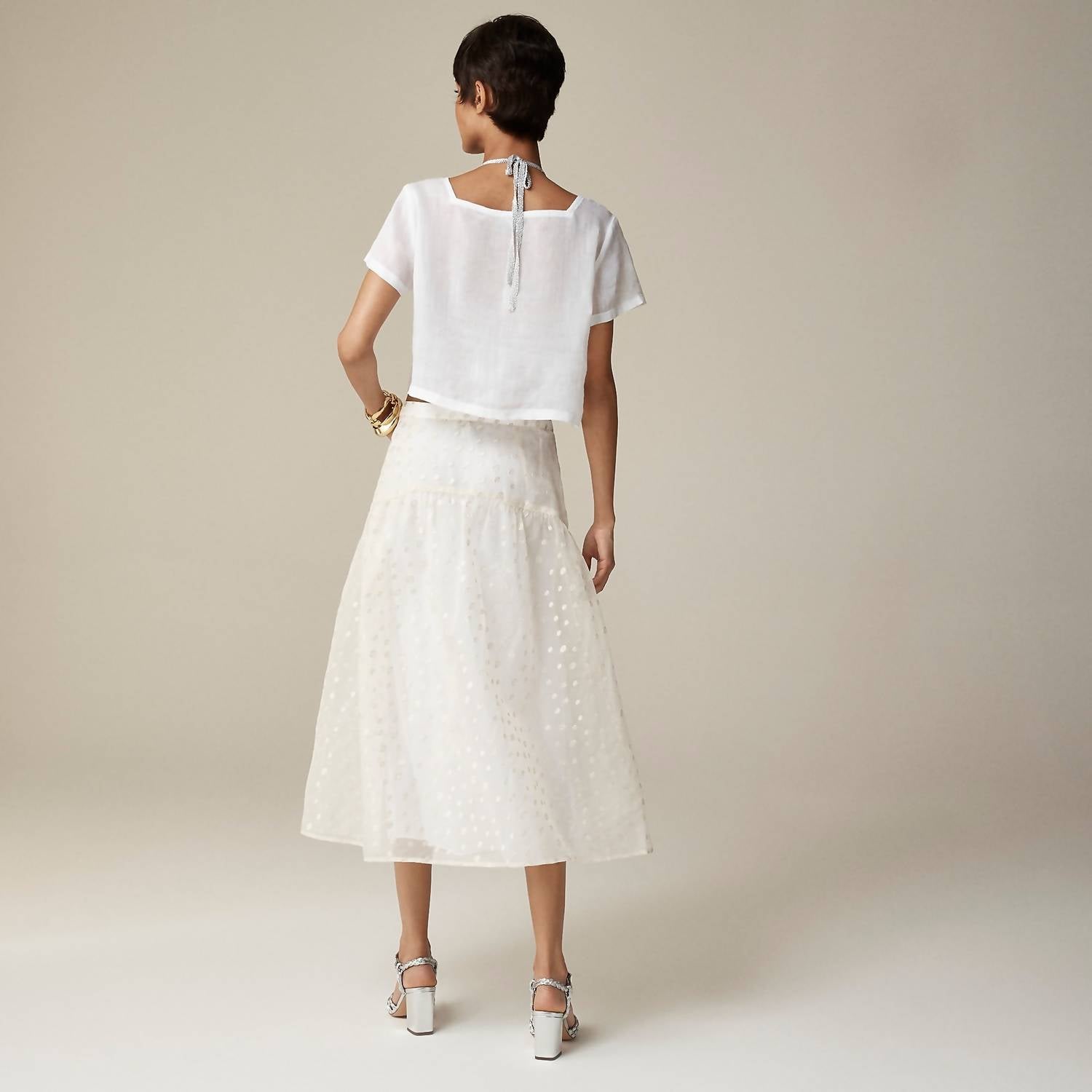Maryam Nassir Zadeh - X J.crew Drop-waist Skirt In Embroidered Silk Organza