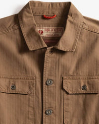 Iron & Resin Men's Deadstock Overshirt in khaki - men's jacket - detail view