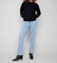 Charlie B - Crew Neck Sweater With Pearl Details