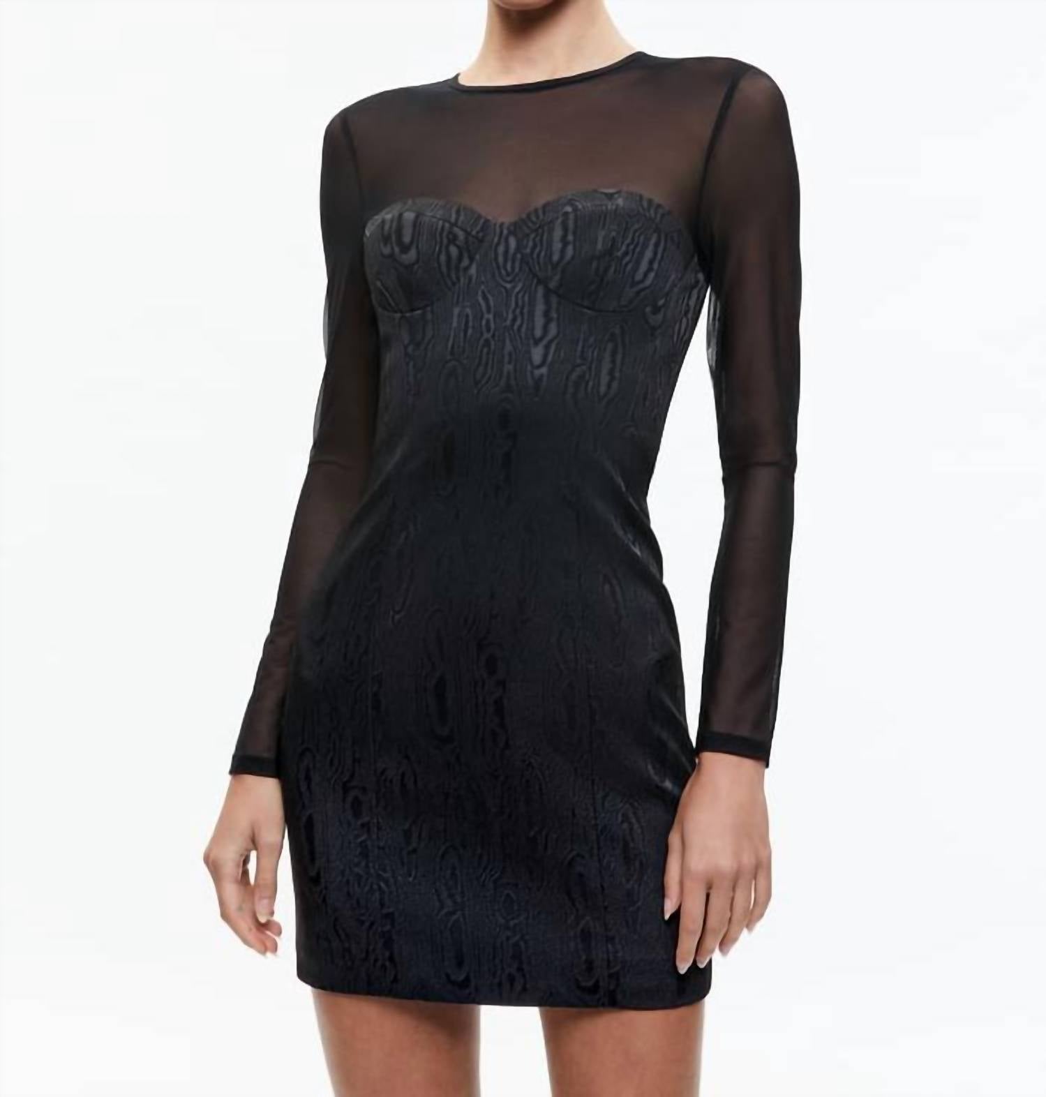 Alice + Olivia - Takako Mesh Crew Neck Mini Dress