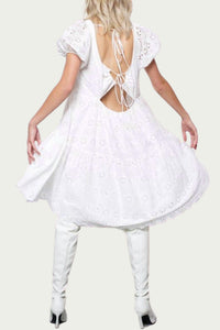 COCO CUTOUT BRODERIE ANGLAISE MINI DRESS