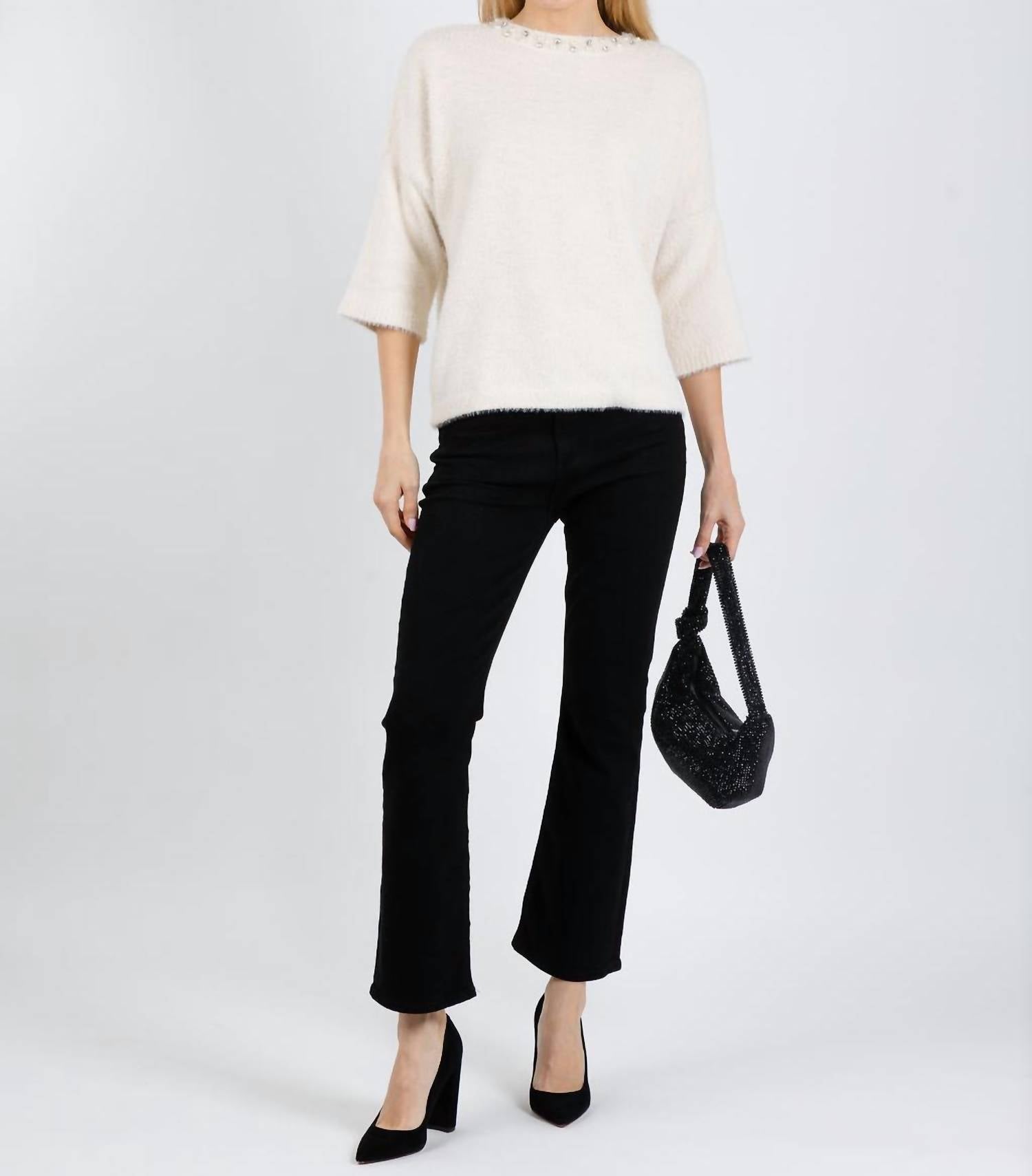 MELISSA NEPTON Felicity Sweater in cream - women's sweater - detail view