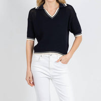 MARELLA Embi Polo Sweater in navy - women's sweater