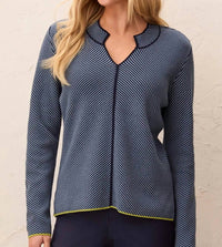 Tribal - Women's Striped Vneck Sweater