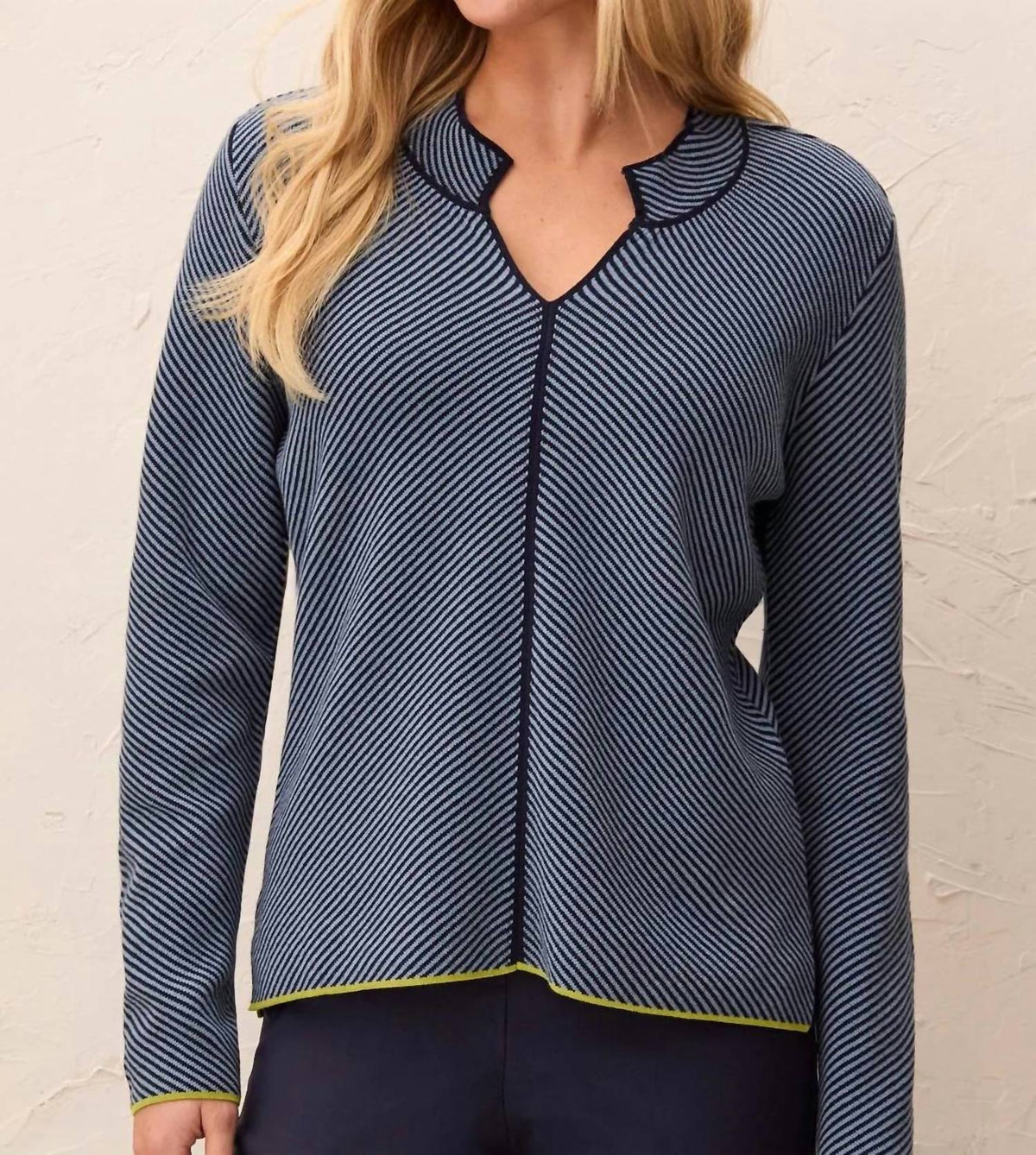 Tribal - Women's Striped Vneck Sweater