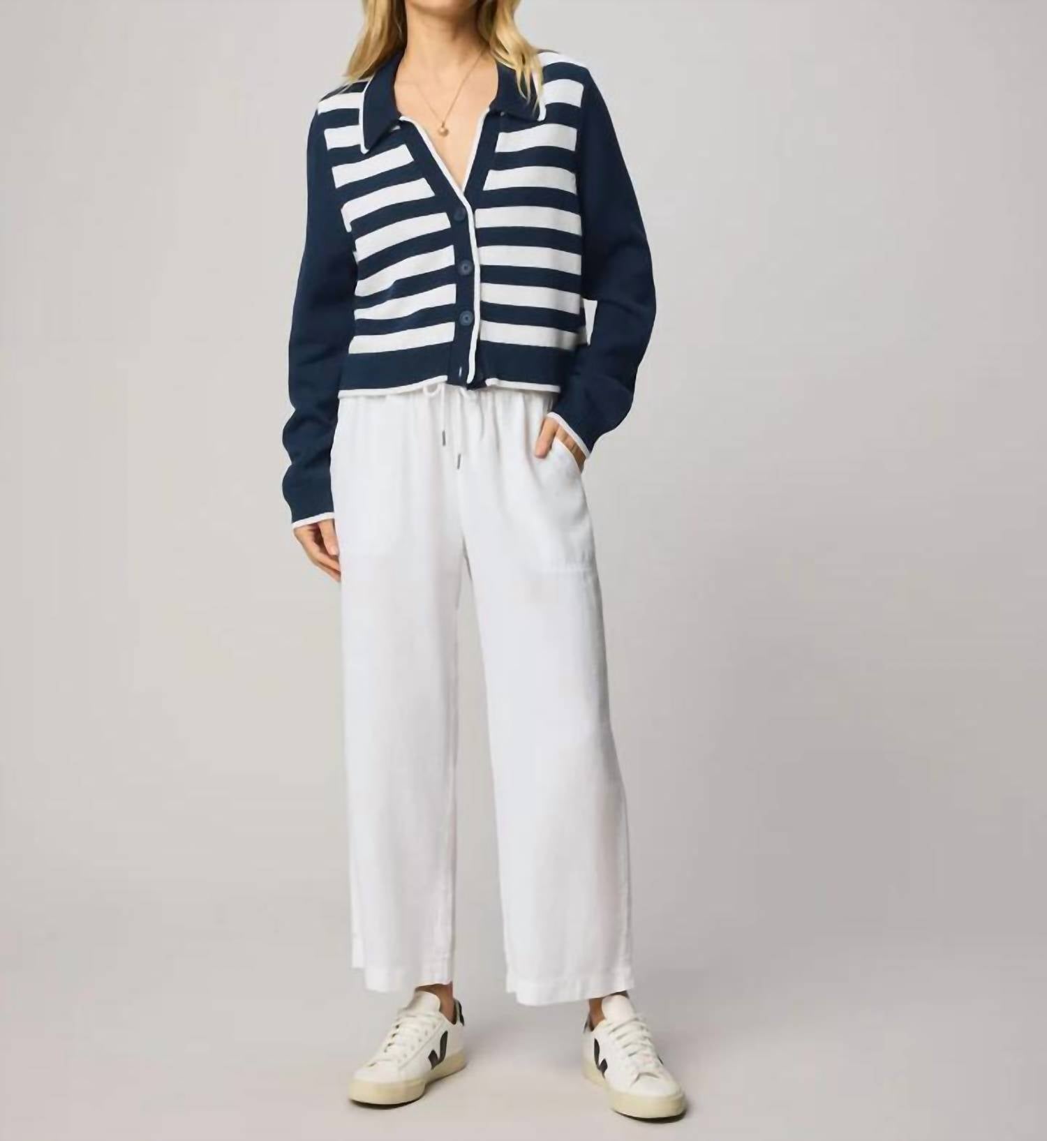 Splendid - Nicolette Striped Polo Cardigan