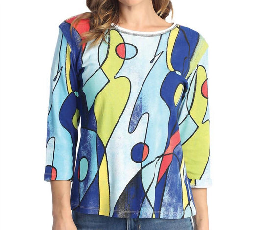 Jess & Jane - Artisan Printed Cotton Top - Plus