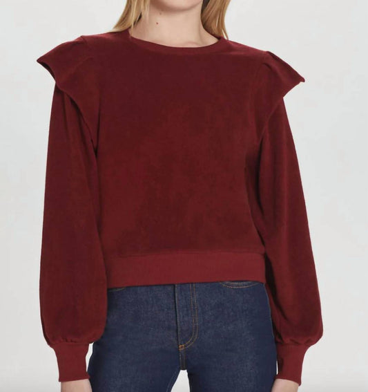 Ruffle Shoulder Sweatshirt