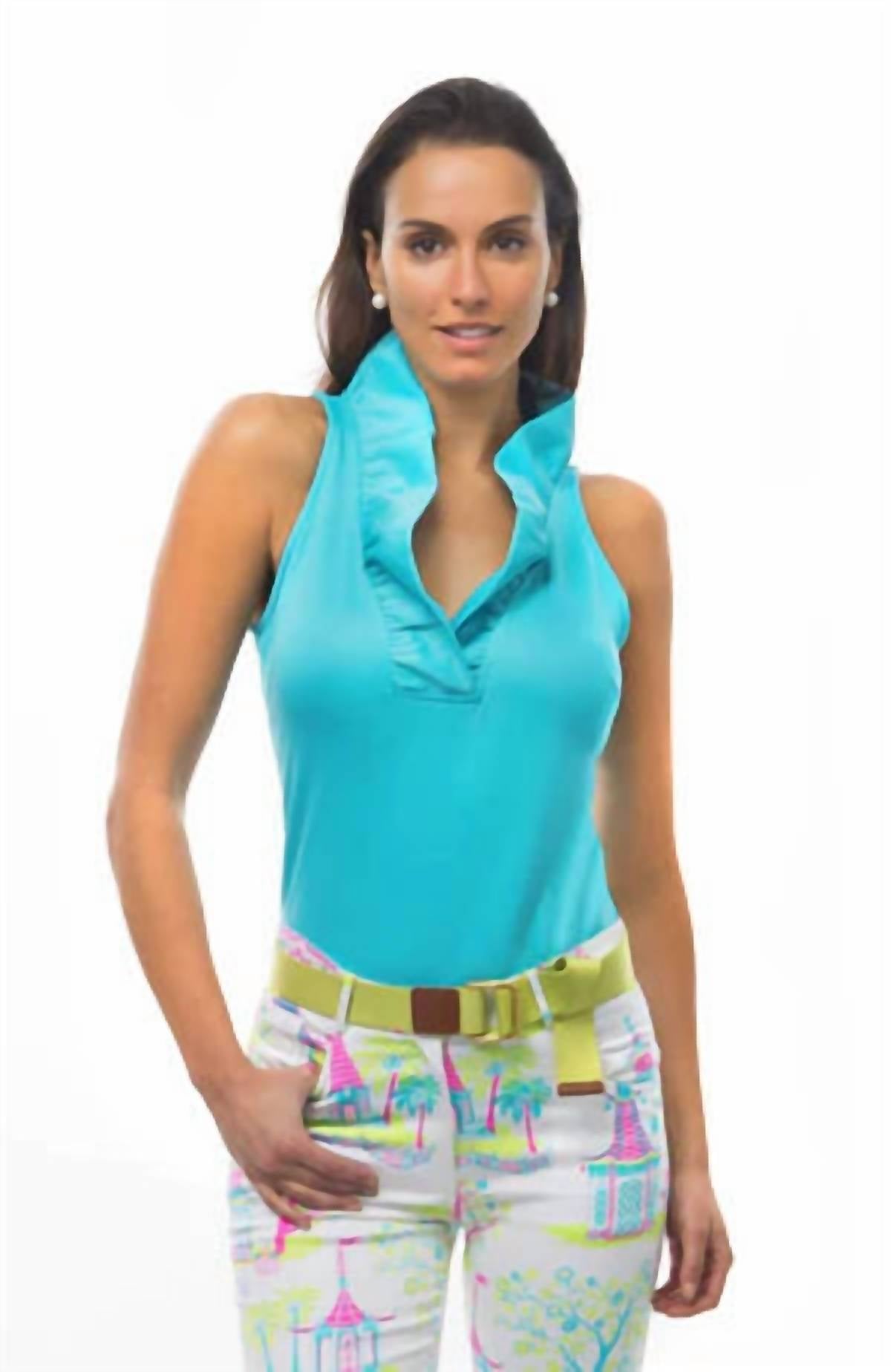 Gretchen Scott - Jersey Sleeveless Ruffleneck Top