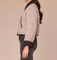Democracy Cropped Reversible Jacket With Oversized Patch Pockets in black grey - women's jacket - view 5