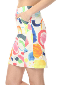 Charlie B - Abstract Printed Pull On Stretch Skorts