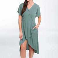 Elsie & Zoey - Ayanna V-Neck Short Sleeve Dress