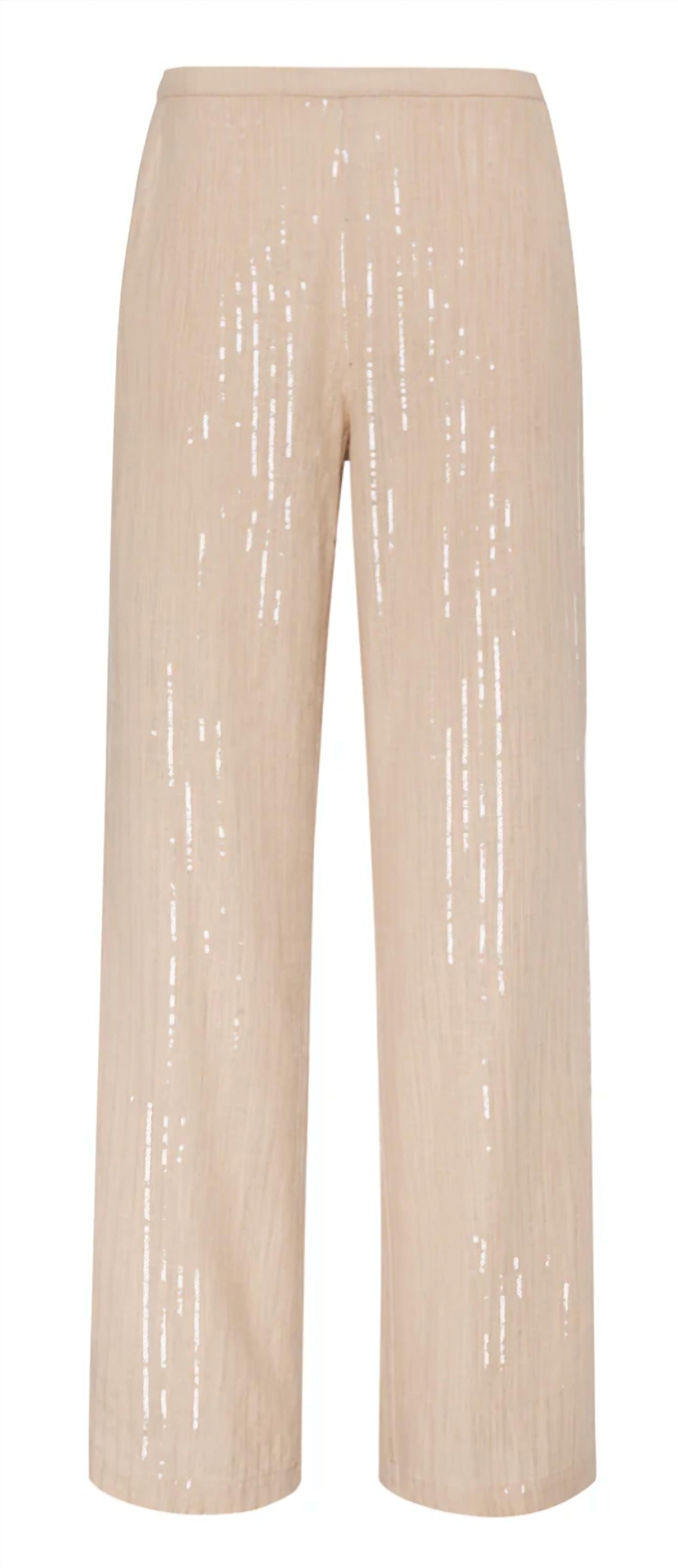 Sanctuary Coastal Pull On Wide Leg Pants in sand sequin stripe - women's pants - view 7