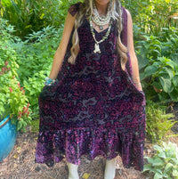 A Rare Bird Burnout Velvet High Low Maxi Dress in magenta - women's dress